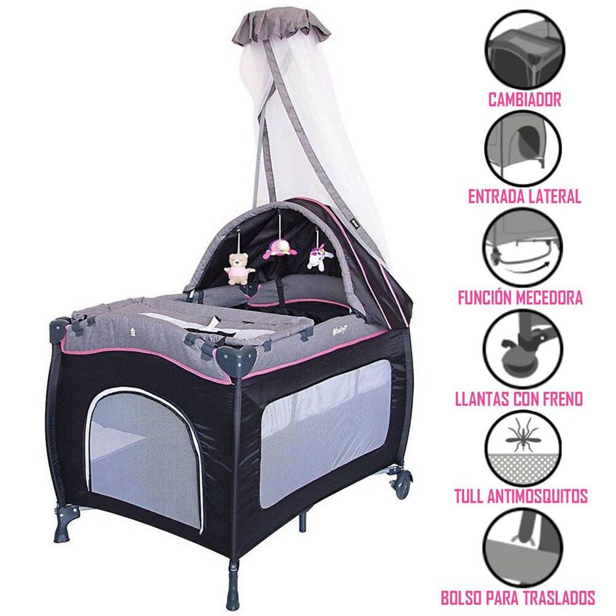 EBABY - Cuna Corral Mecedora Sally