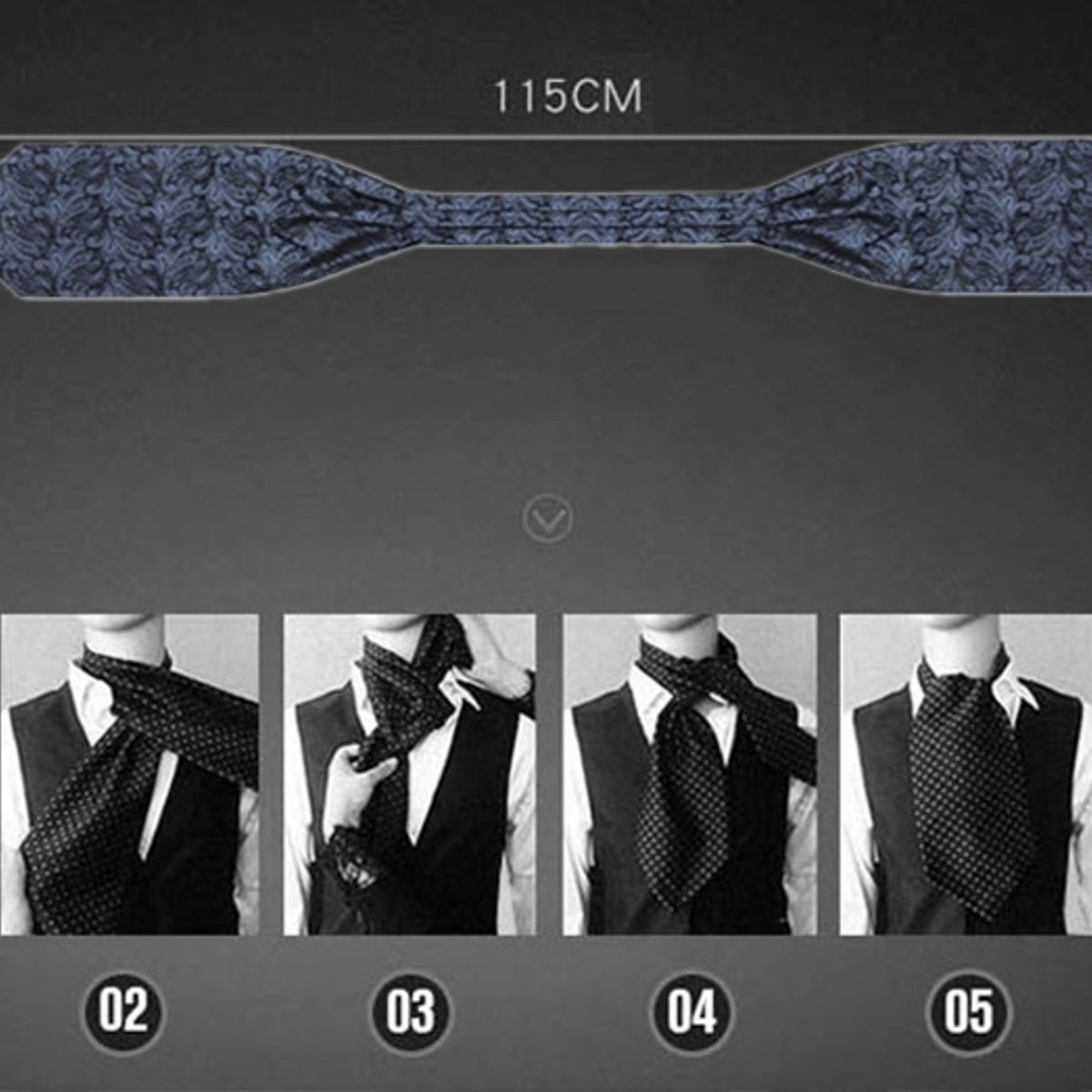 KAST PE - Corbata Hombre Cravat Modelo Charles Seda - Azul Azul