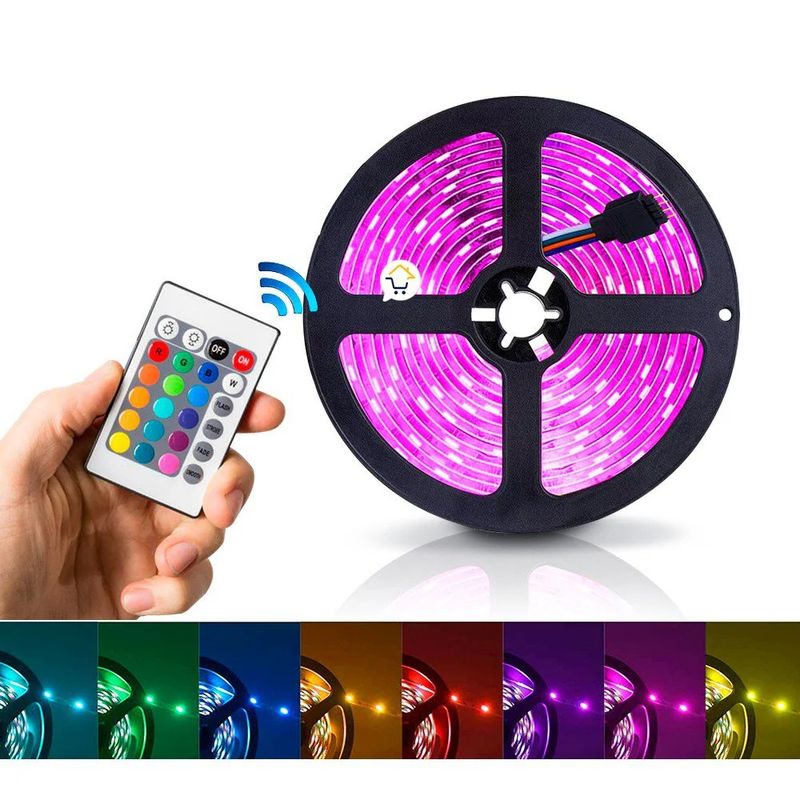 GENERICO - Cinta Tira de Luces LED RGB Retroiluminado 5M con Control Remoto