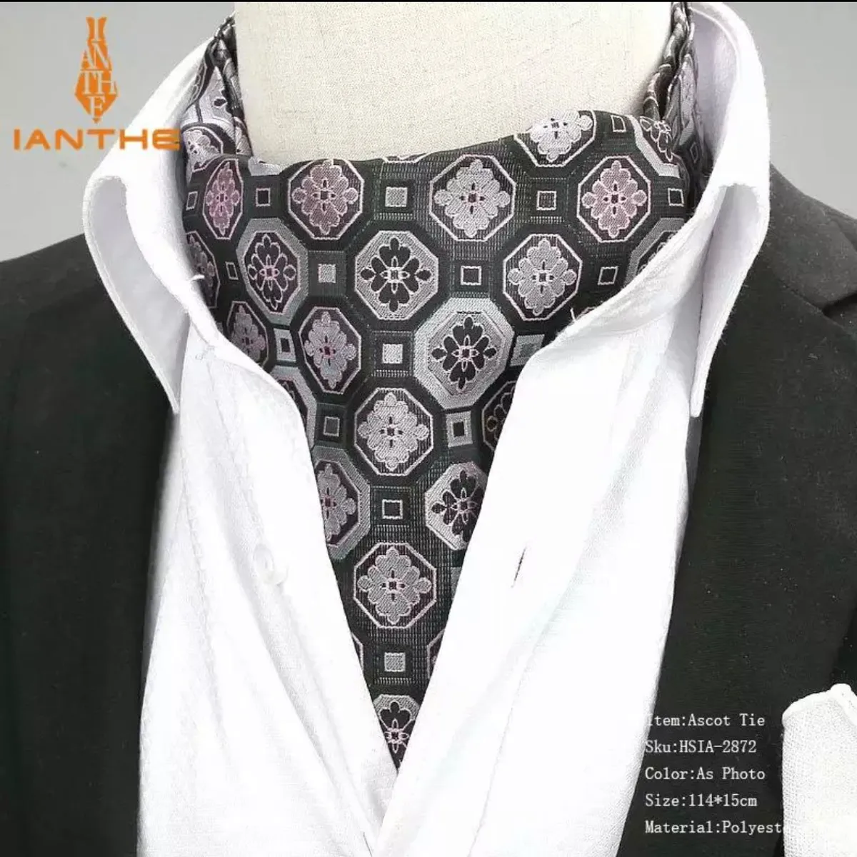 KAST PE - Bufanda Hombre Corbata Seda Mason - Lila