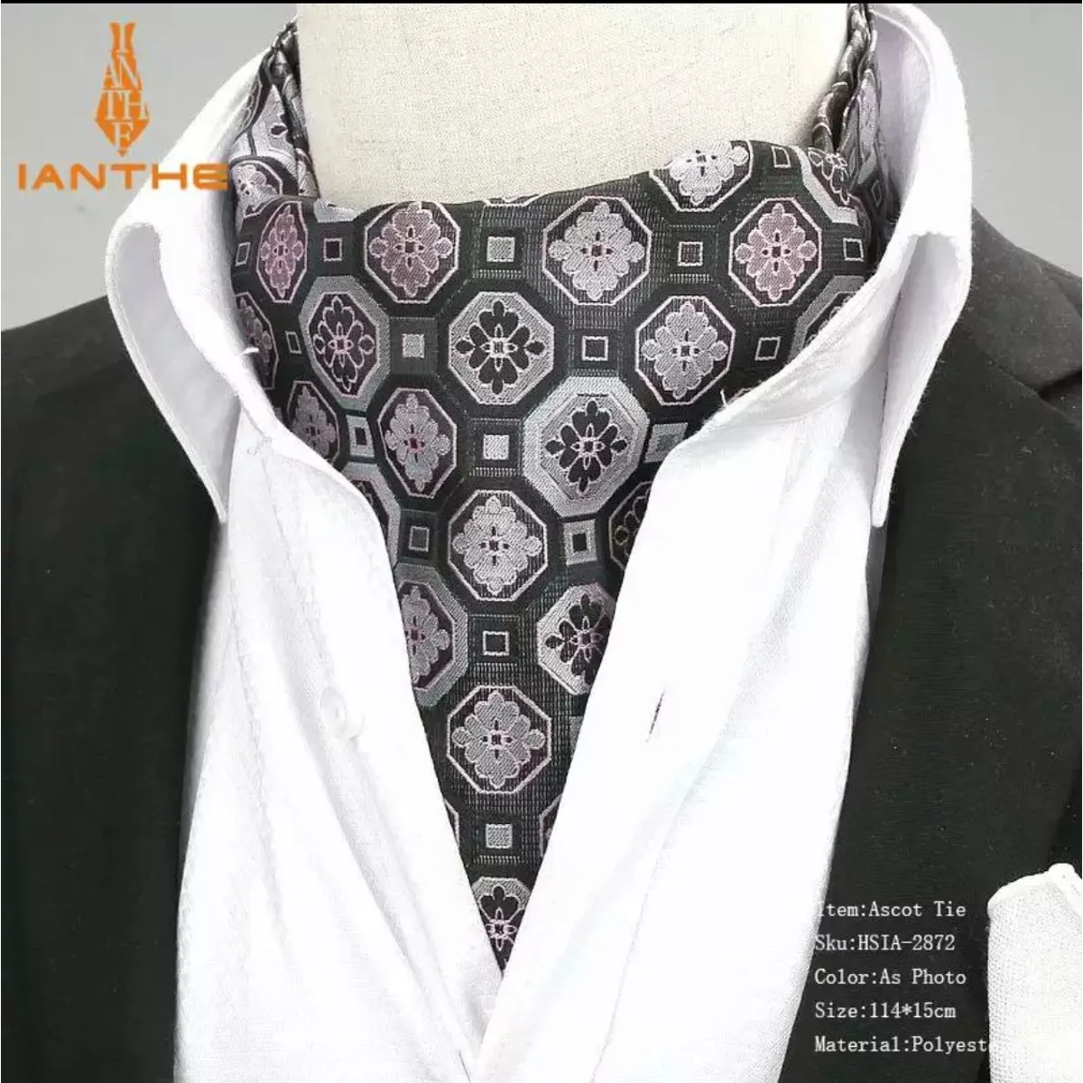 KAST PE - Bufanda Hombre Corbata Seda Mason - Lila