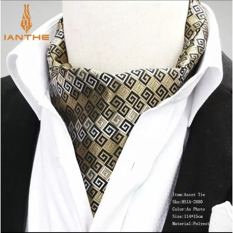 KAST PE - Bufanda Hombre Corbata Cravat Seda Liam - Dorado
