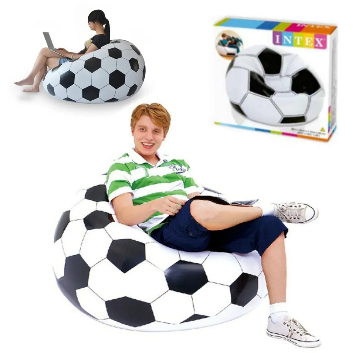 BESTWAY - Sofa Inflable de Pelotas de Futbol
