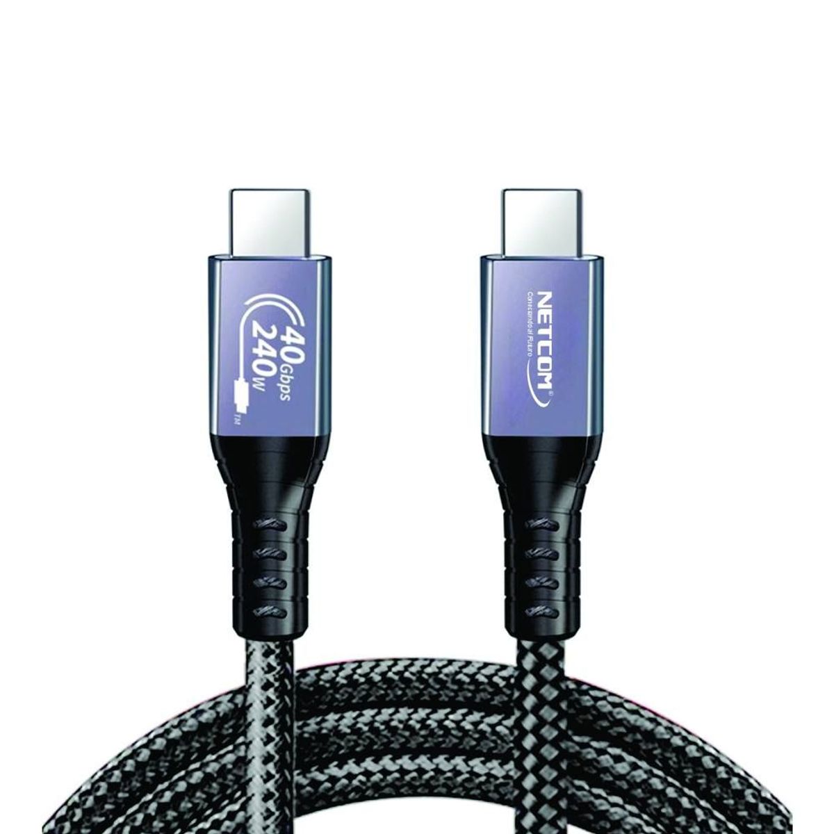 NETCOM - Cable USB-C Thunderbolt 4 NETCOM 60Hz 40Gbps 8K PD 240W 1 Metro
