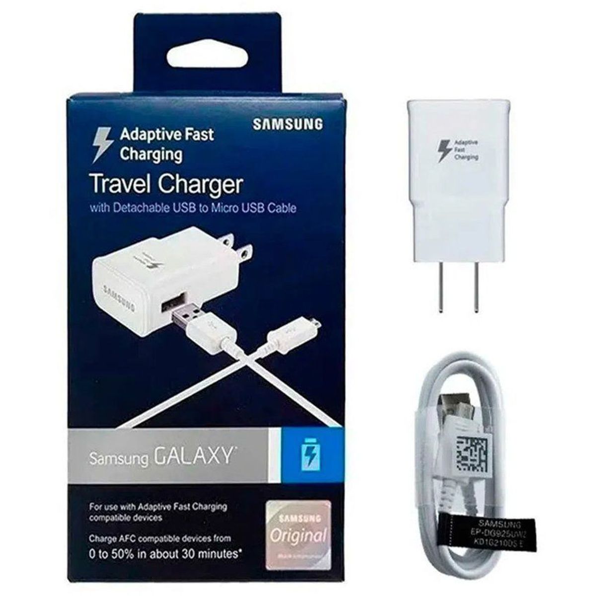 GENERICO - Cargador 2A Micro-Usb V8  Galaxy S7 Blanco