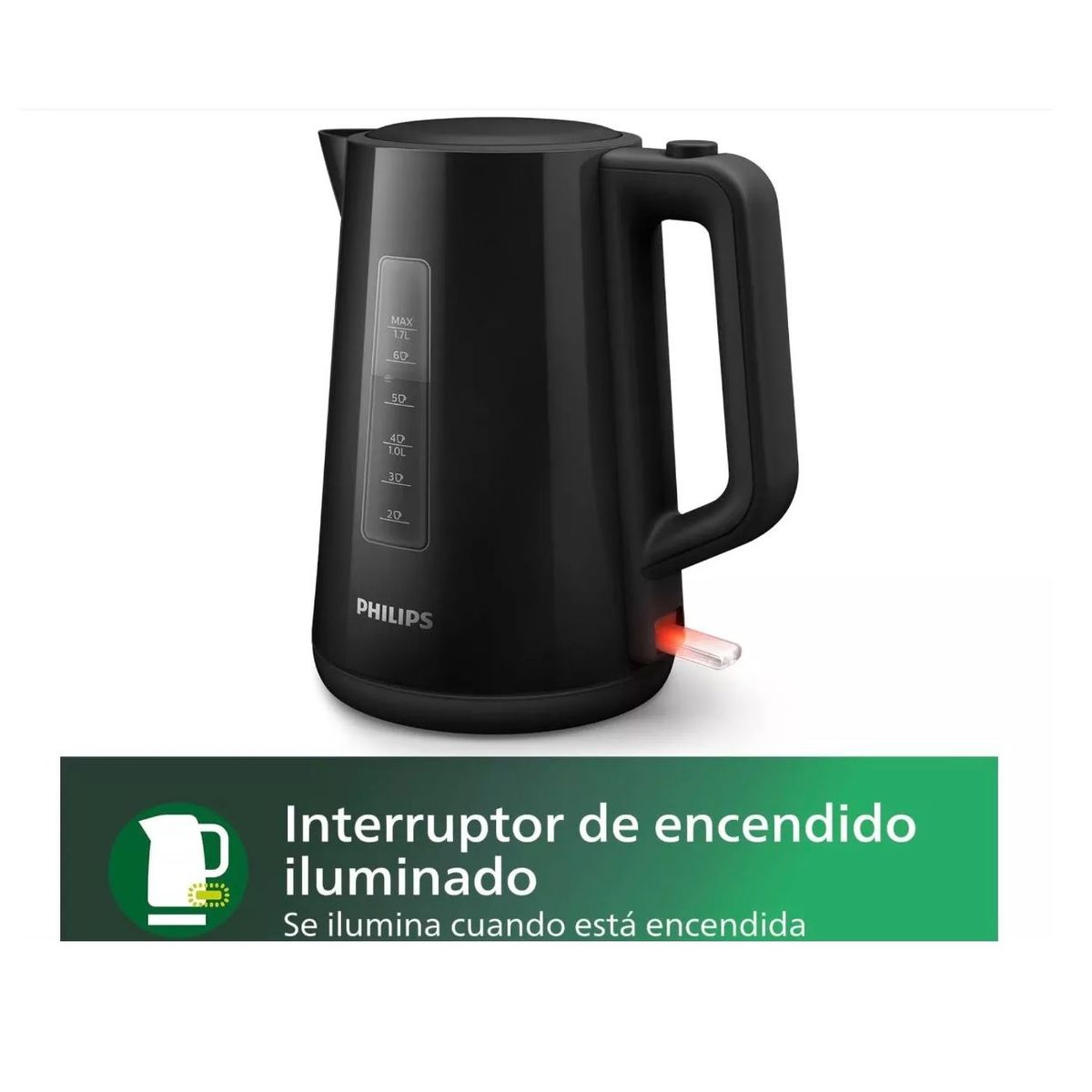 PHILIPS - Hervidor Philips 1.7 Lt Apagado Automatico Y Filtro - Negro