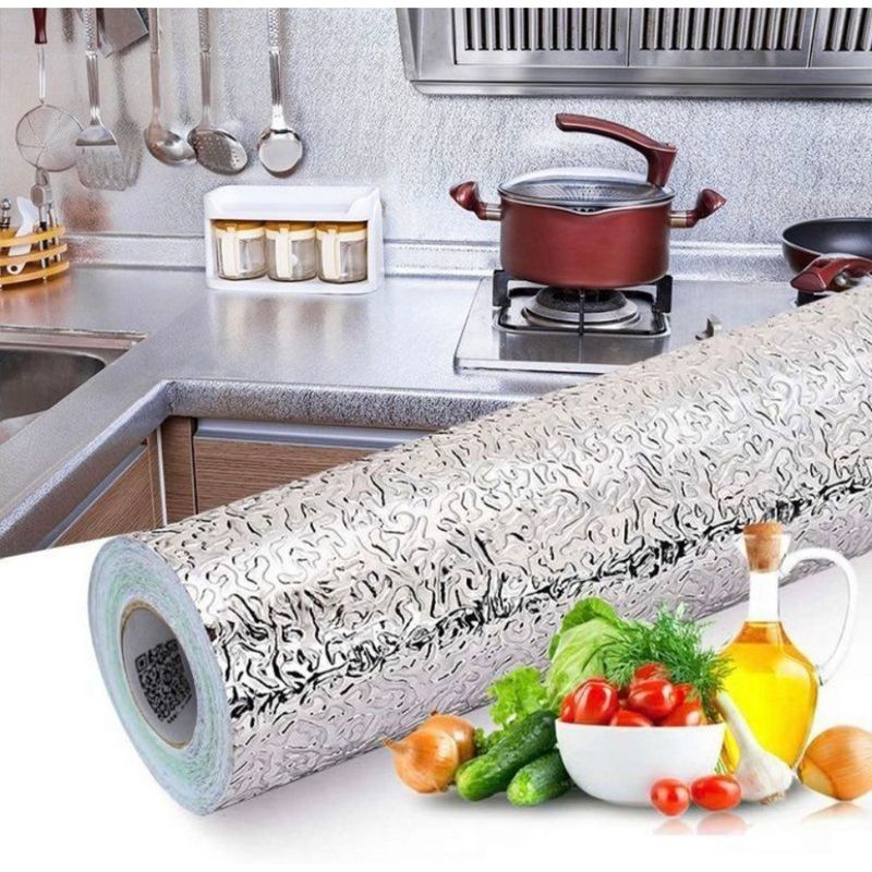 GENERICO - Papel de aluminio cocina pegatina autoadhesiva  x 6 UNI.