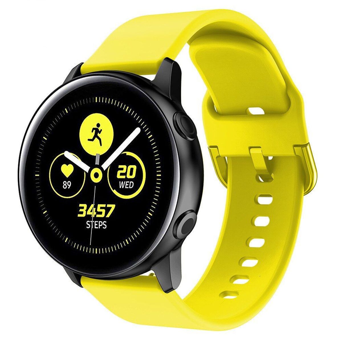 GENERICO - Correa Silicona Liso para Samsung Galaxy Watch Active 1 / 2 - Amarillo