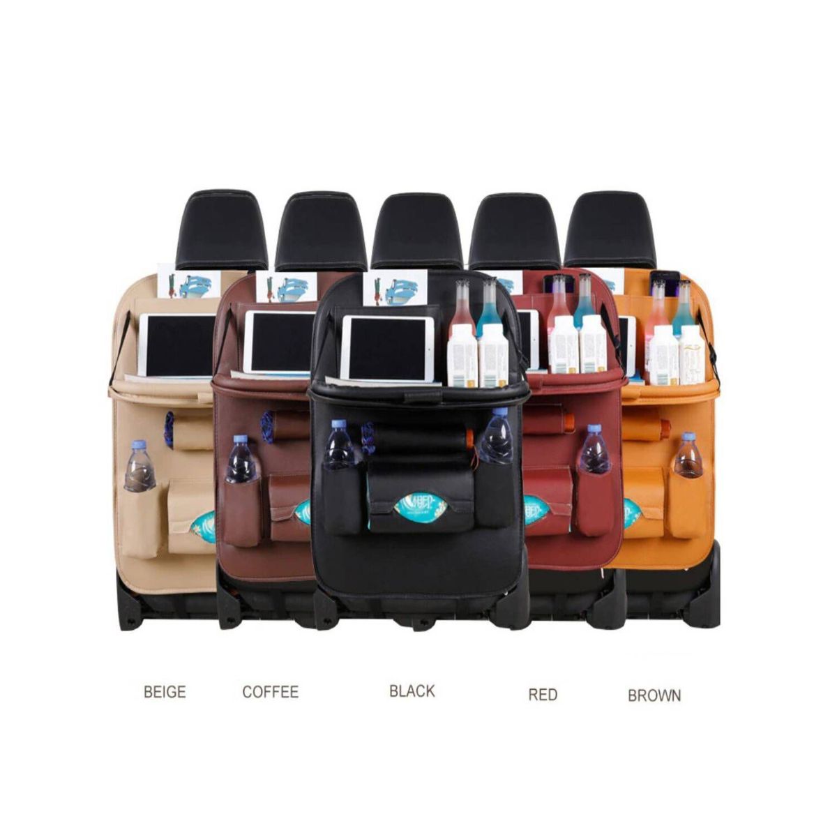 GENERICO - Organizador de Asiento de Auto Cuero PU