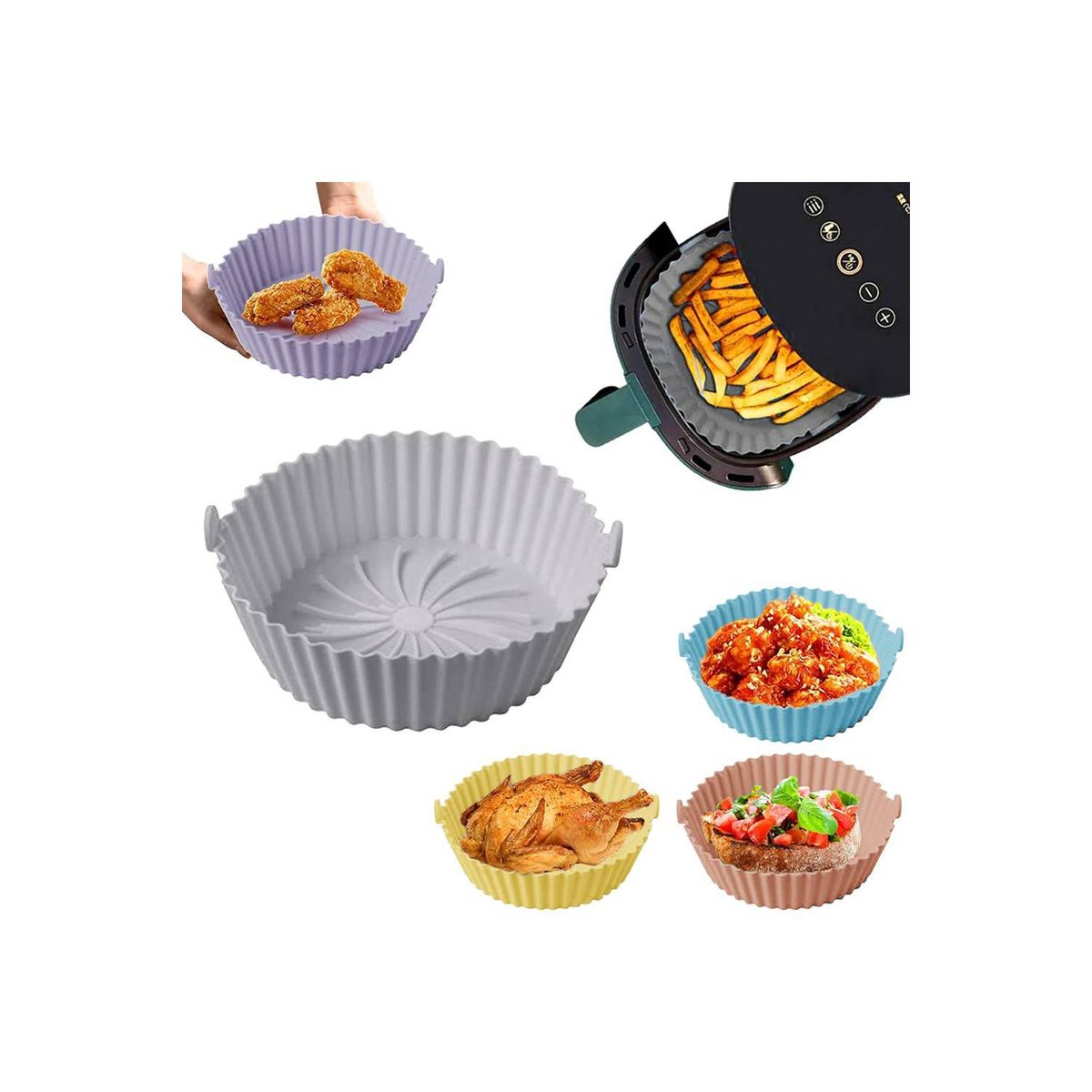 GENERICO - Bandeja de Silicona Antiadherente para Freidora de Aire