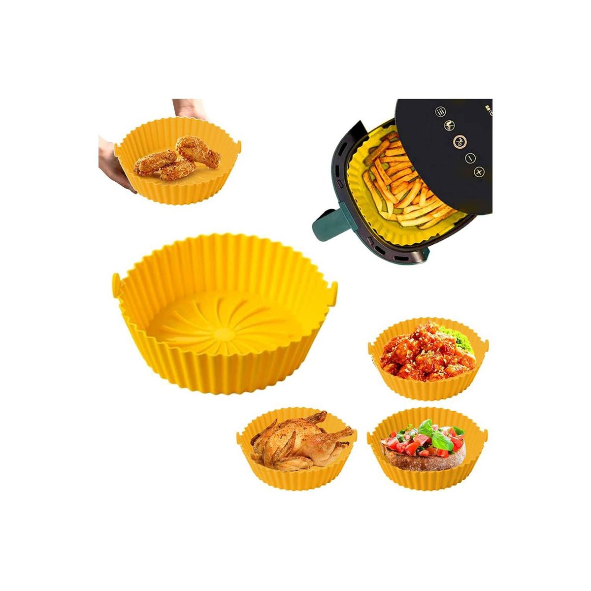 GENERICO - Bandeja de Silicona Antiadherente para Freidora de Aire