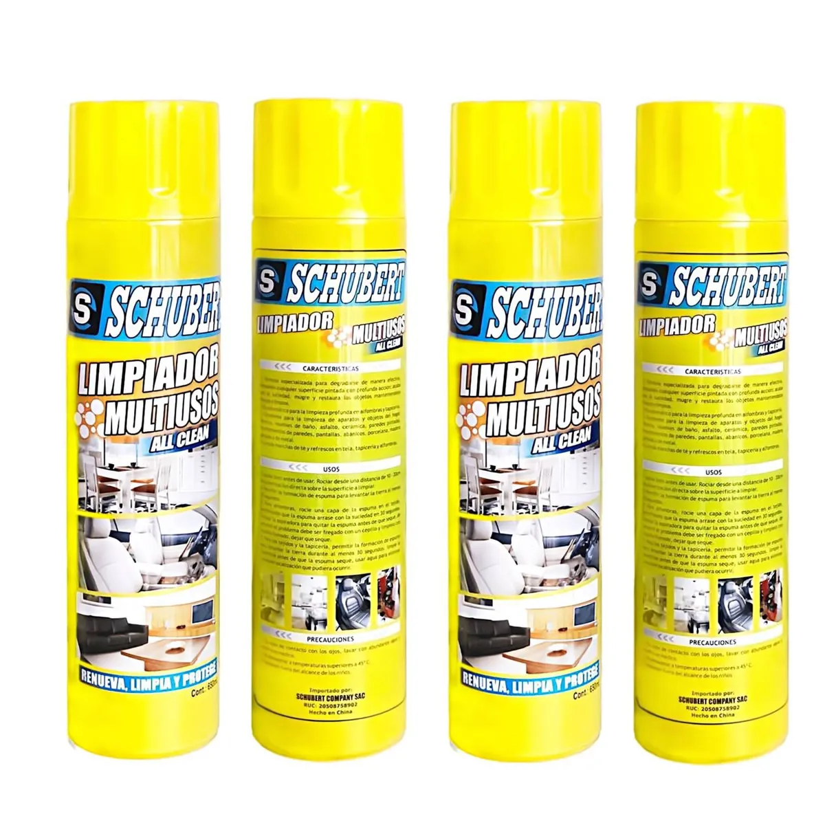 GENERICO - Pack x4 Limpiador Multiusos All Clean 650ml Schuber