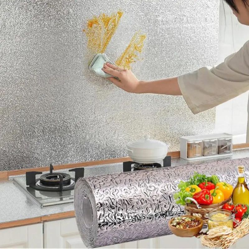GENERICO - Papel de Aluminio Cocina Pegatina Autoadhesiva Impermeable