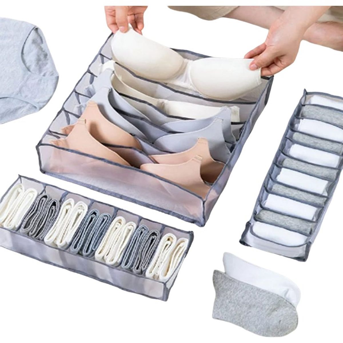 GENERICO - Pack de 3 organizadores de ropa interior plegables para cajones