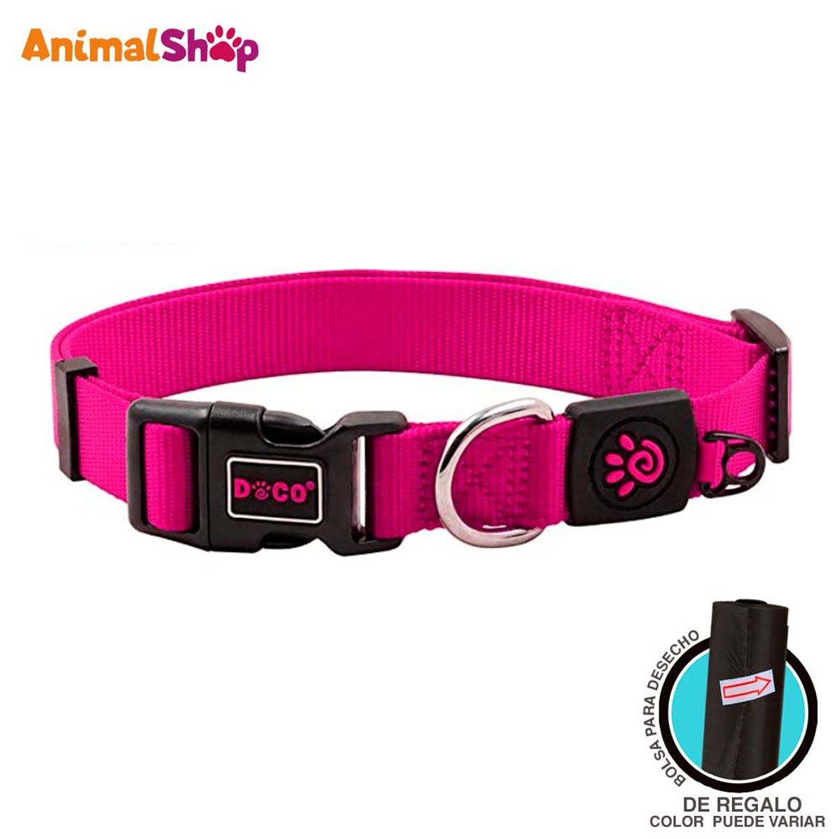 DOCO - Collar Para Perro Doco Nylon Ajustable Xs Rosado 21-30Cm