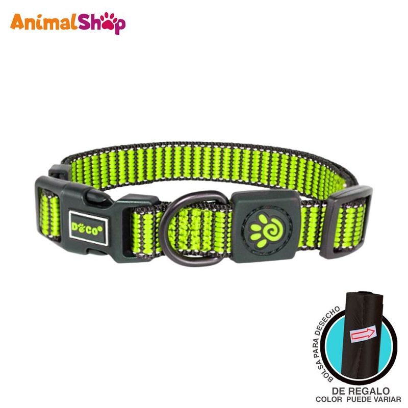 DOCO - Collar De Perro Doco Nylon Martini Ajustable Talla M Verde
