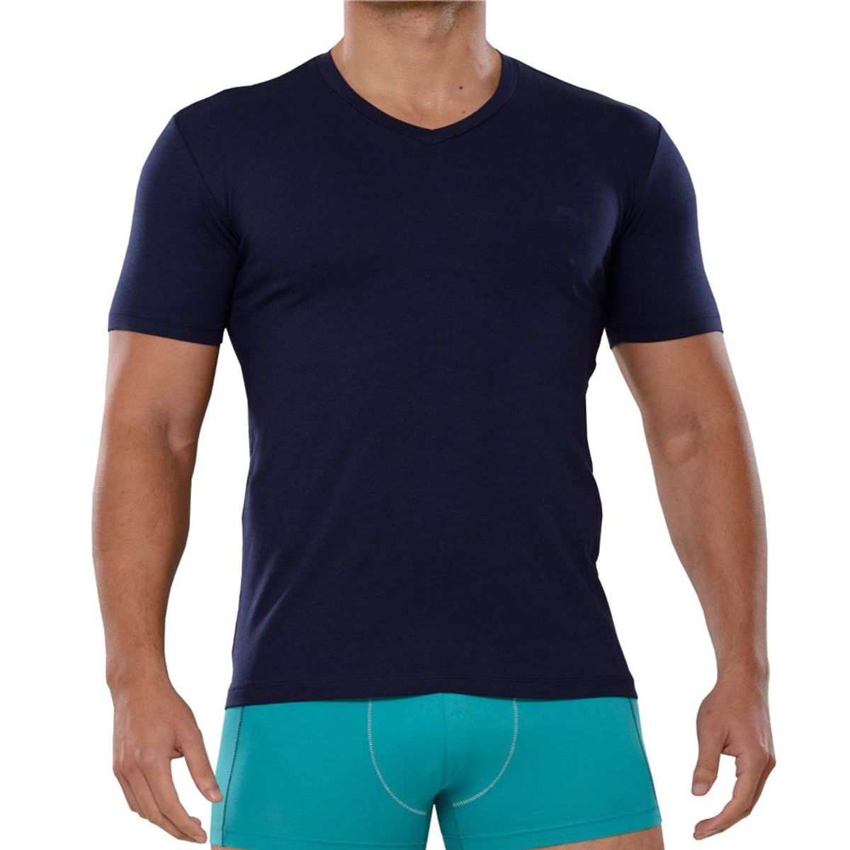 FILA - Polo Manga Corta Fila Cuello V Azul marino