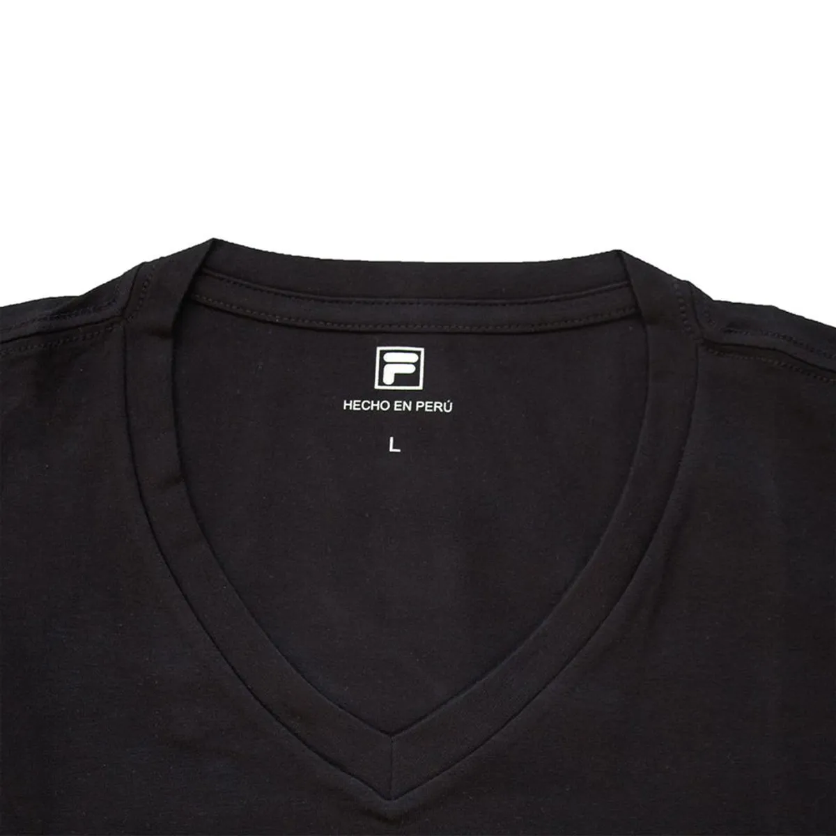 FILA - Polo Manga Corta Fila Cuello V Negro