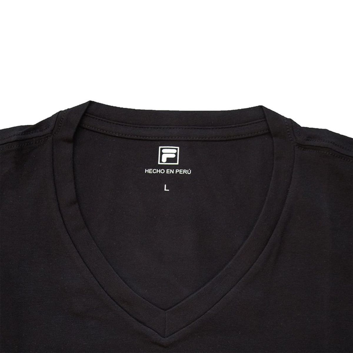FILA - Polo Manga Corta Fila Cuello V Negro