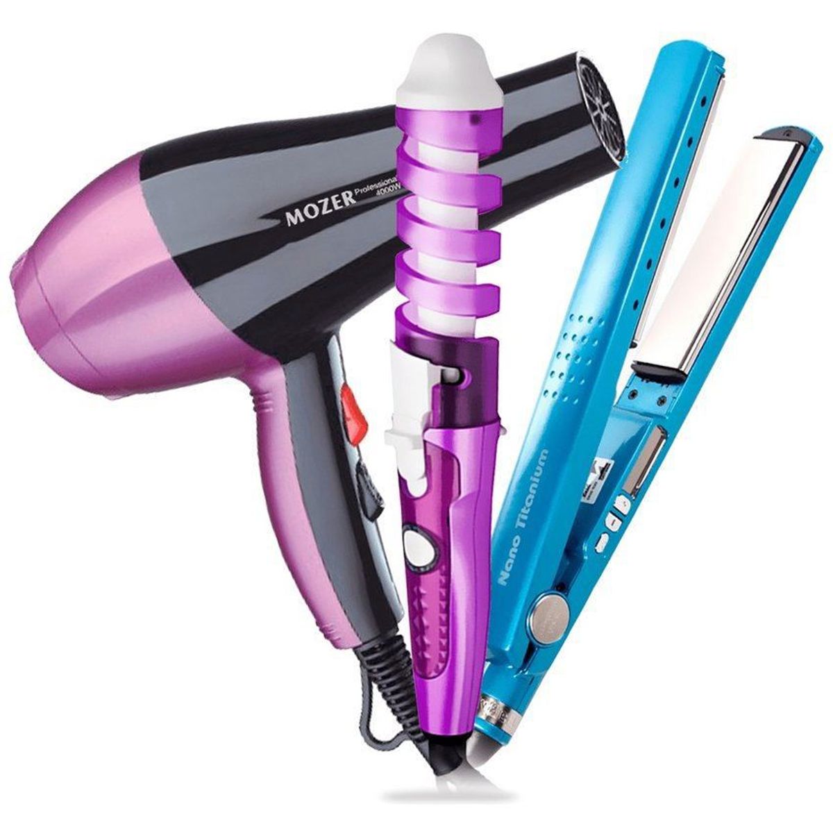 OEM - Trio Plancha Nano Plancha  Secadora 4000W  Rizador Ondulador