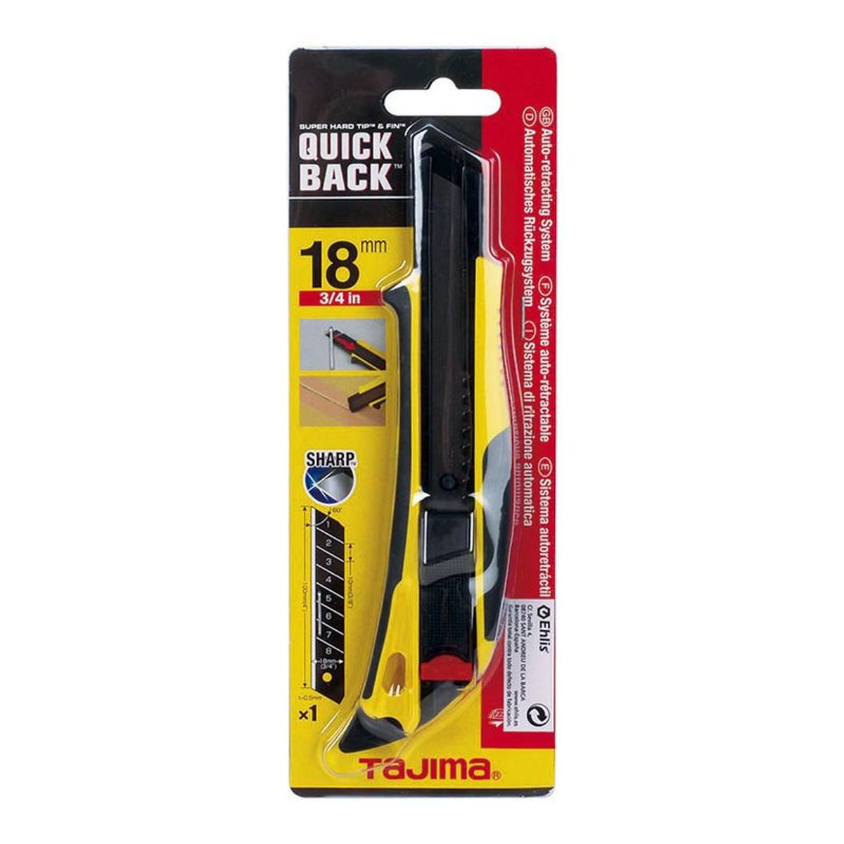 TAJIMA - Tajima - Cuchilla Cutter 18MM Quick Back DFC-569B - Auto retráctil