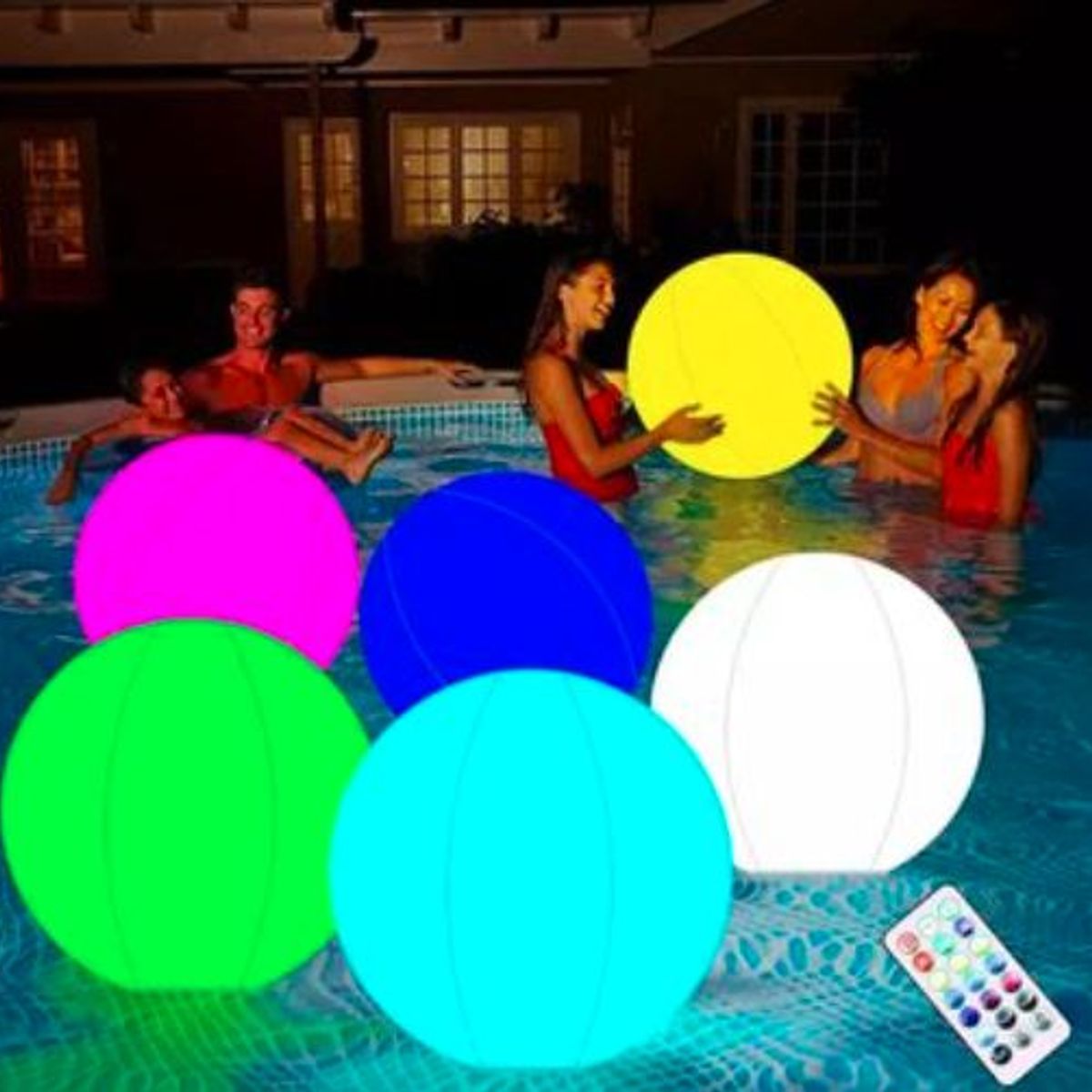 GENERICO - PELOTA LED PLAYERA MULTICOLOR con control remoto