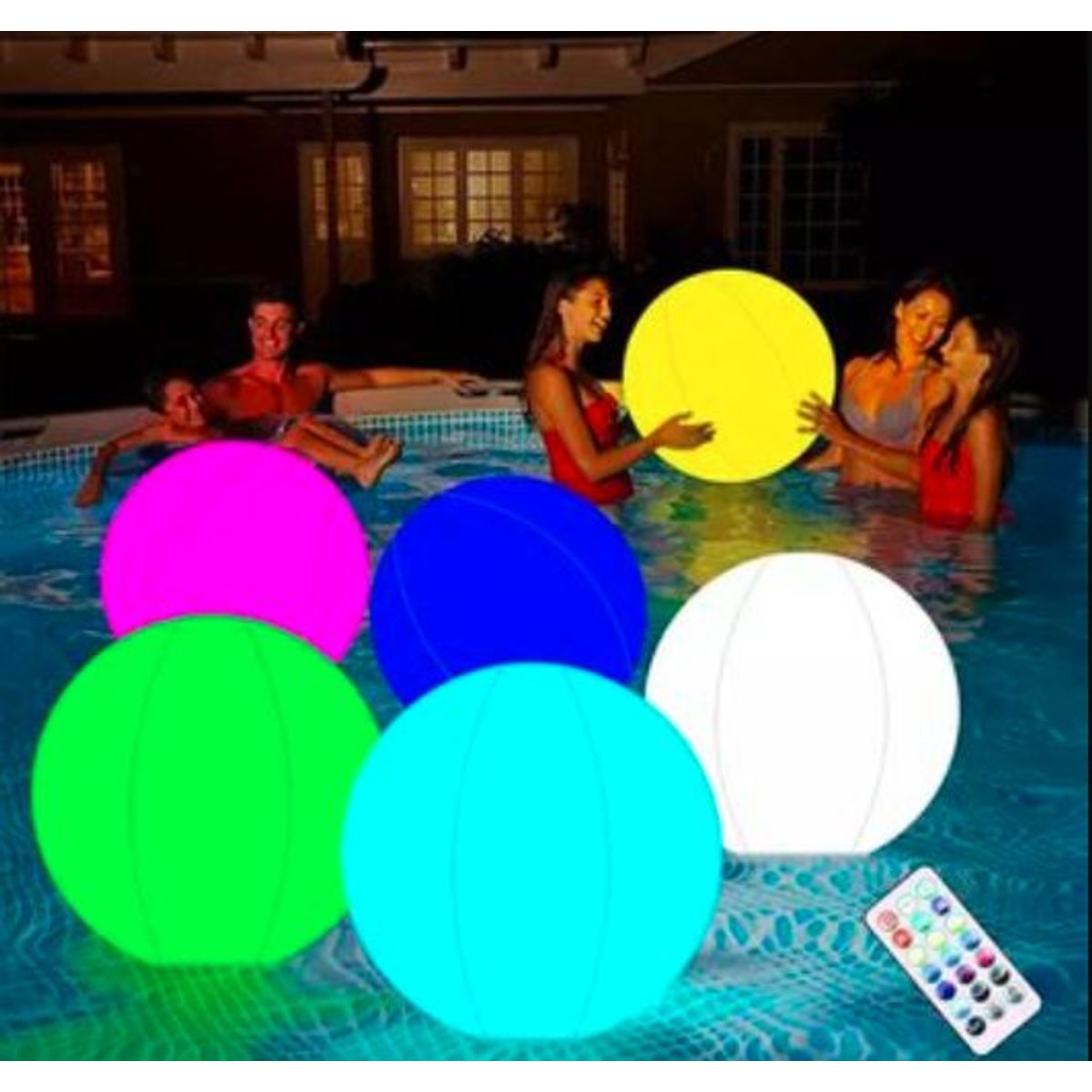 GENERICO - PELOTA LED PLAYERA MULTICOLOR con control remoto
