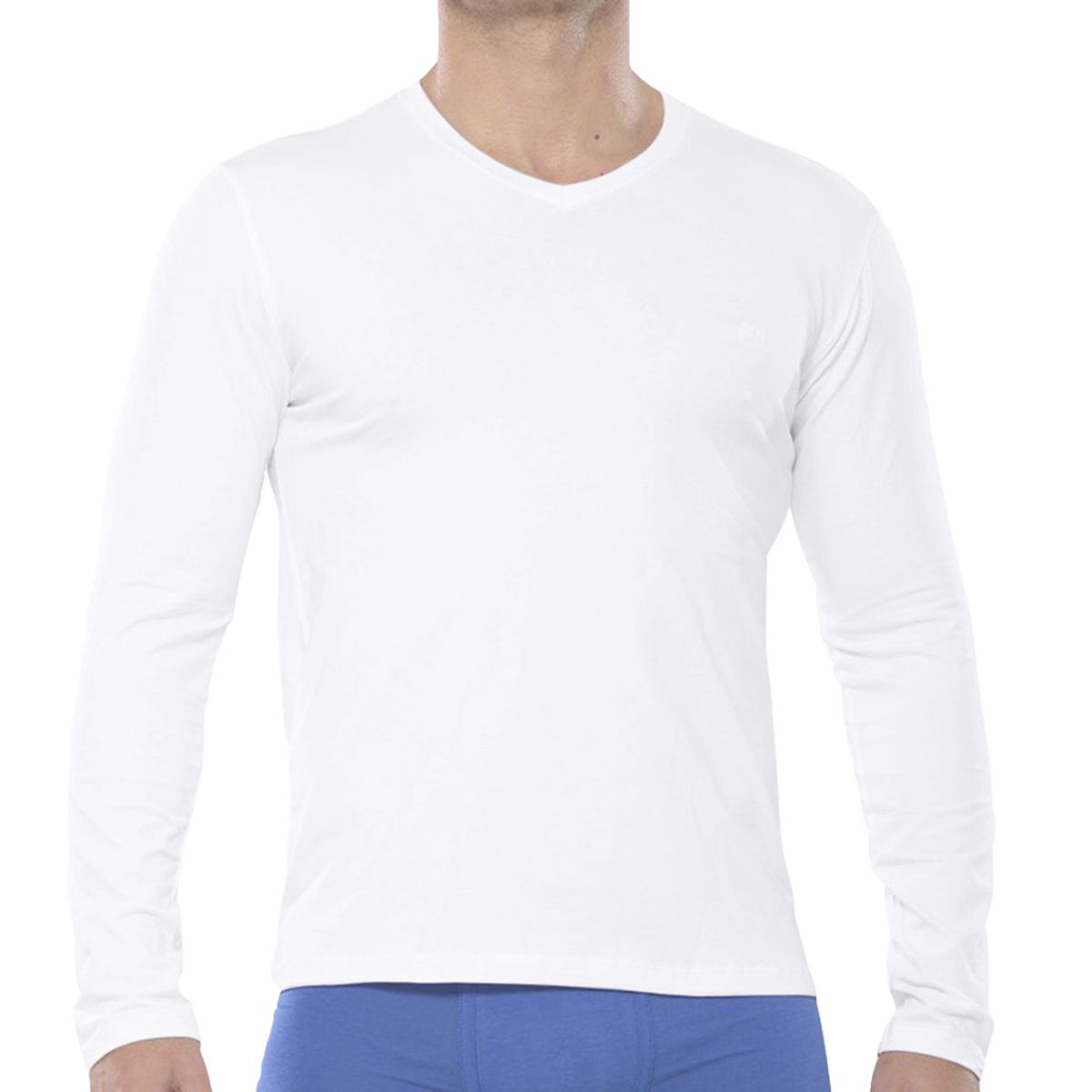 FILA - Polo Manga Larga Fila Cuello V Blanco