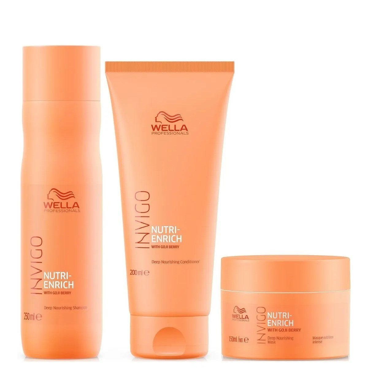 WELLA - Shampoo 250ml  +Acondicionador +Mascarilla Invigo Nutri Enrich Wella