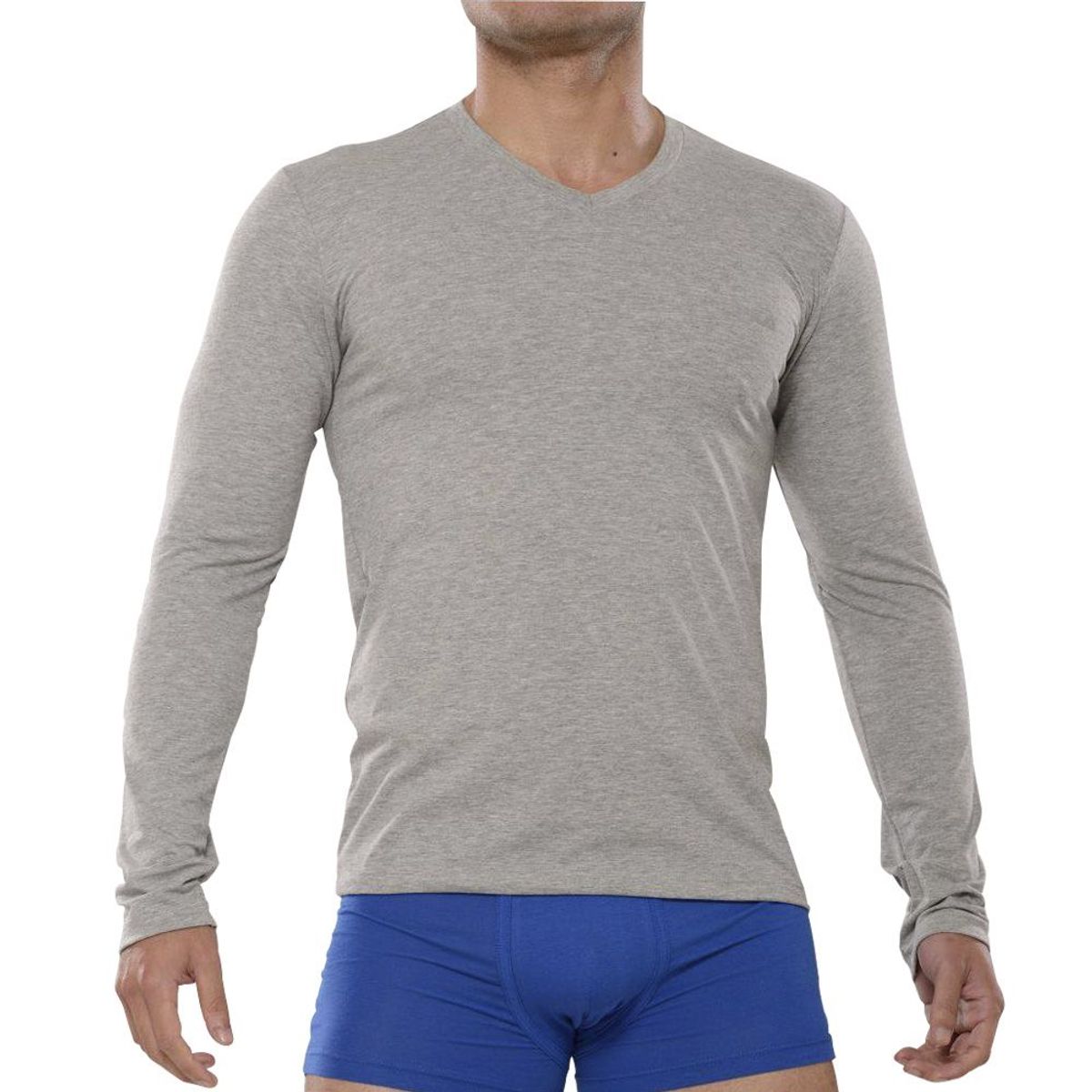 FILA - Polo Manga Larga Fila Cuello V Plomo.