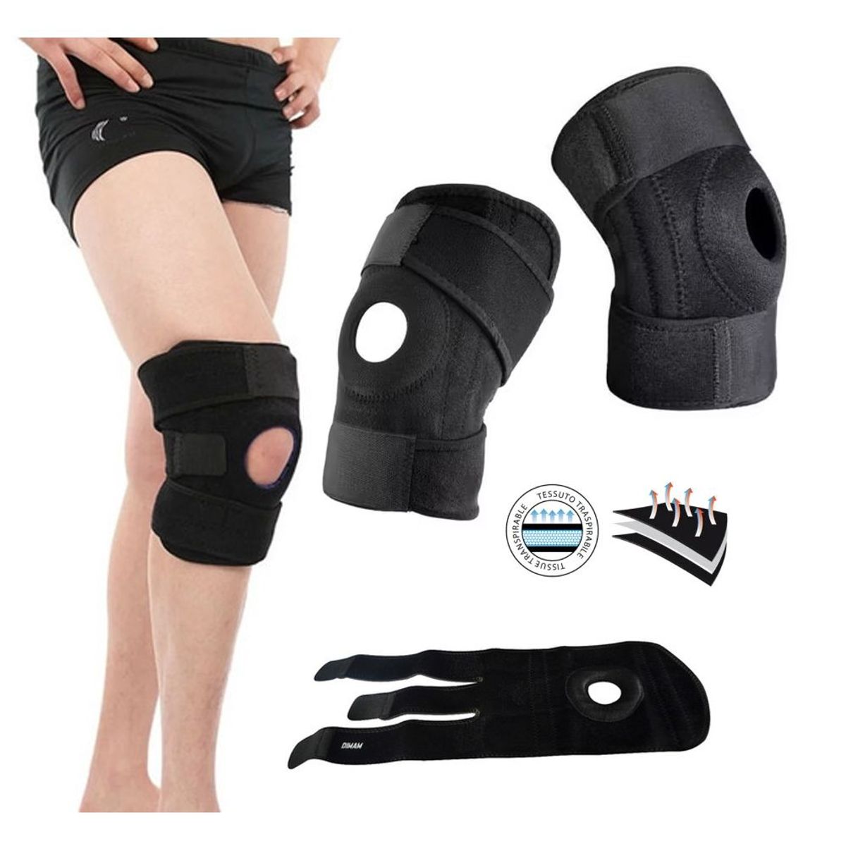 HOLGU - Rodillera ortopédico ajustable velcro triple ajuste