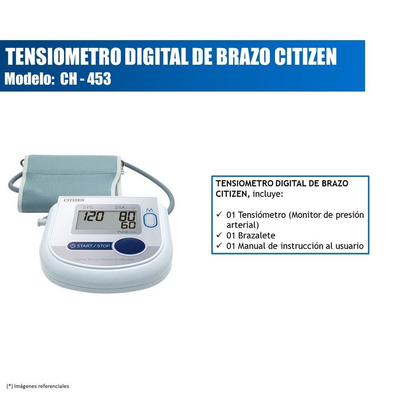 CITIZEN - TENSIOMETRO DIGITAL DE BRAZO CITIZEN CH-453 - BLANCO
