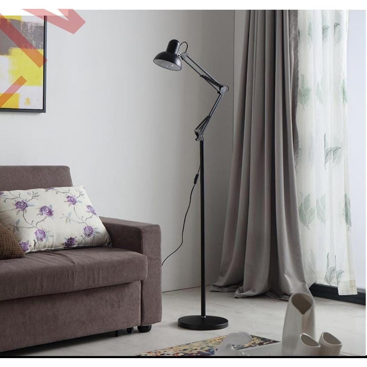 OEM - Lampara de Oficina Articulado de 170cm con Base para Piso - Negro