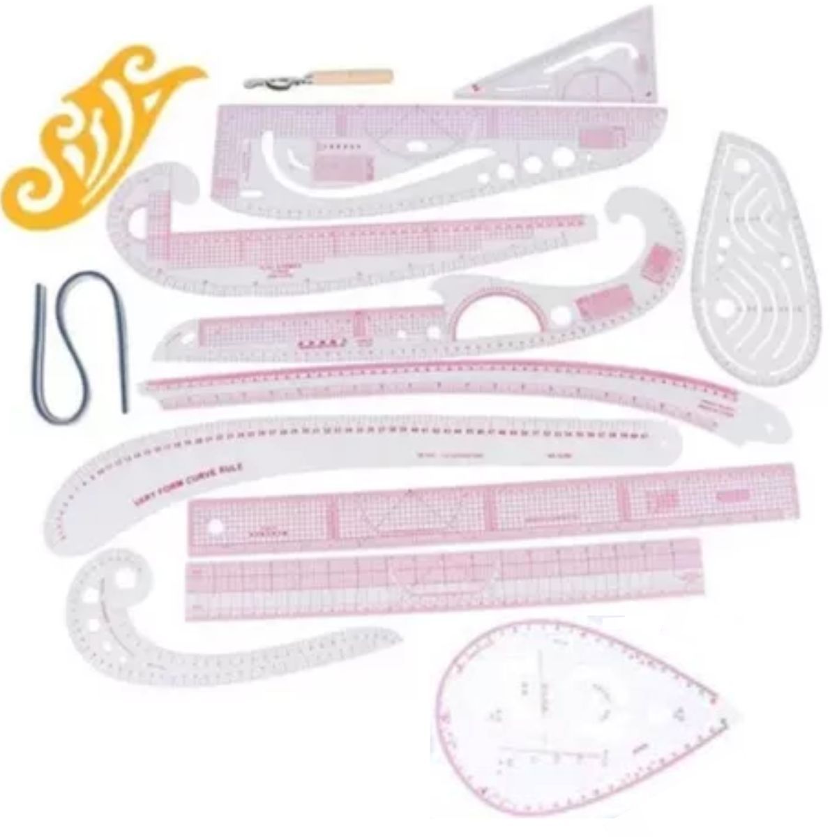 GENERICO - Set 14 Pz Reglas Francesa Patchwork Sastre Patronaje Modista