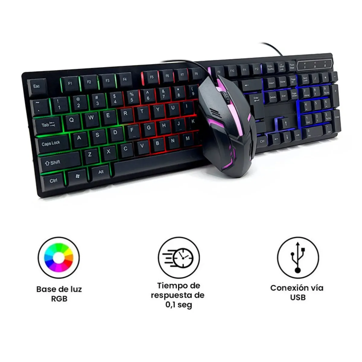 SEISA - Kit Teclado Y Mouse CMK 188 Gamer Retroiluminado