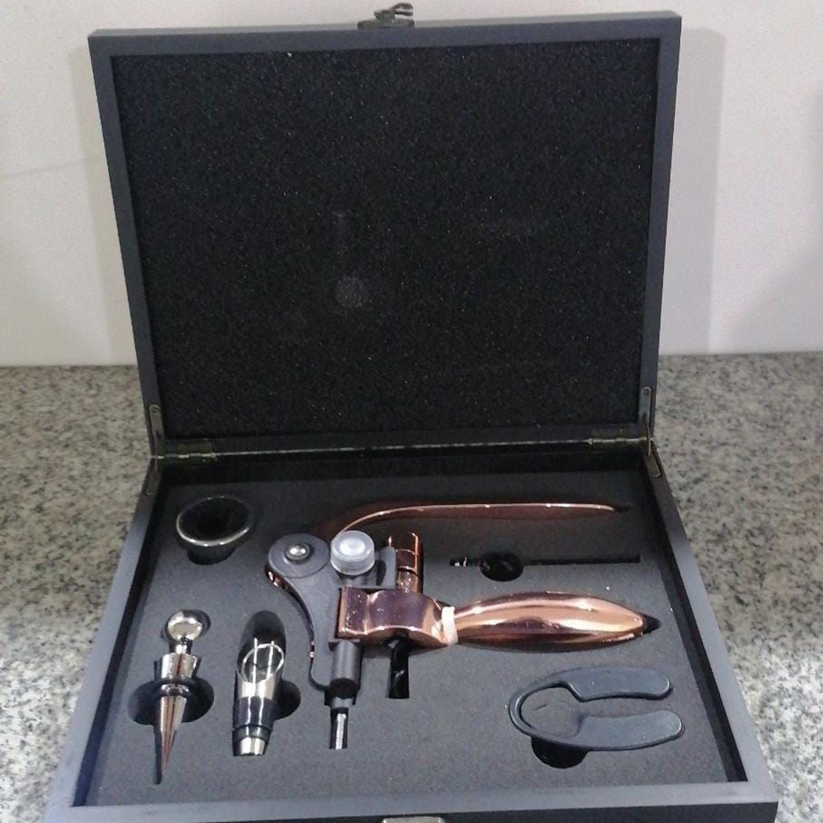 GENERICO - Sacacorchos de palanca Horizontal bañado en cobre mas accesorios