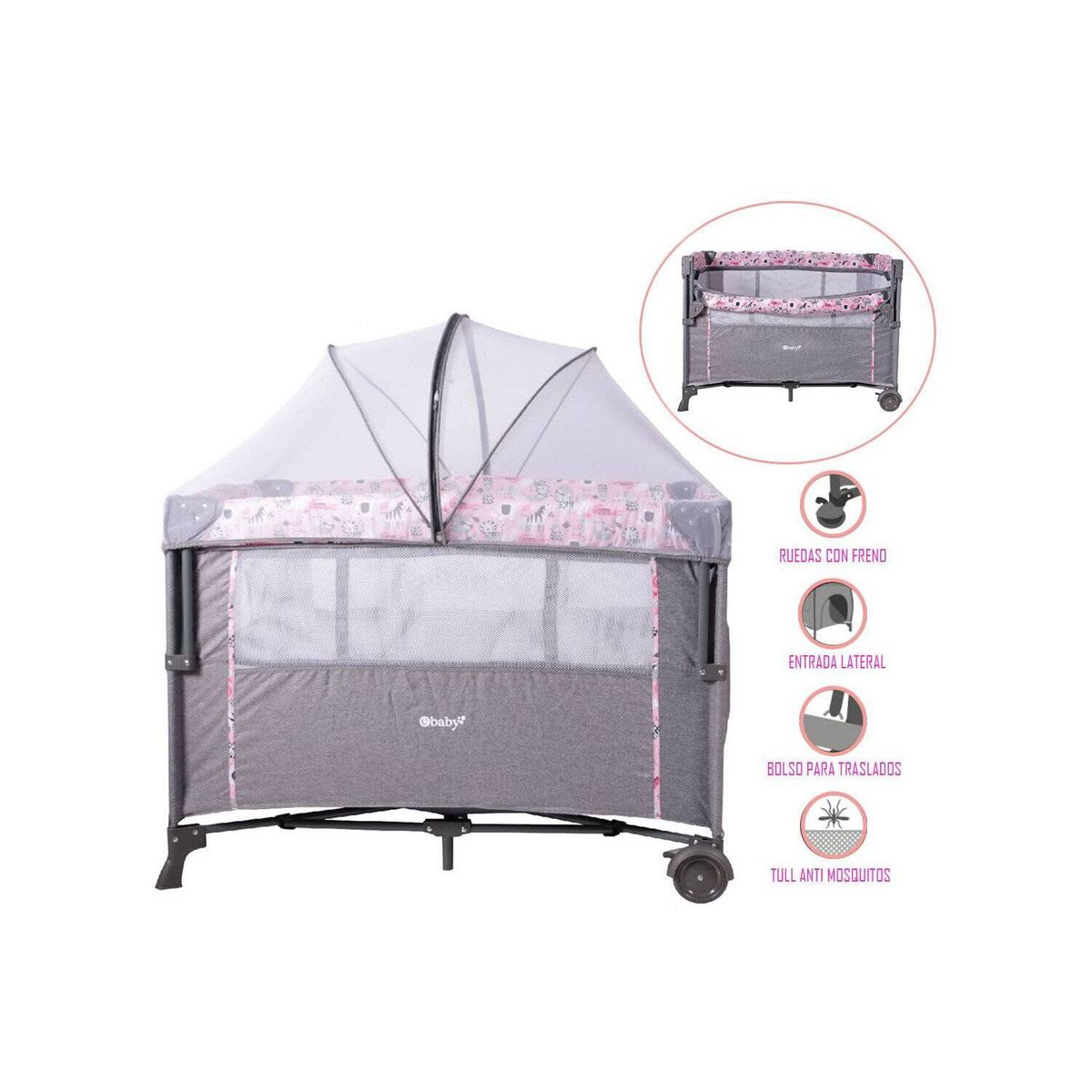 EBABY - Cuna Colecho Nala EB751 Rosada