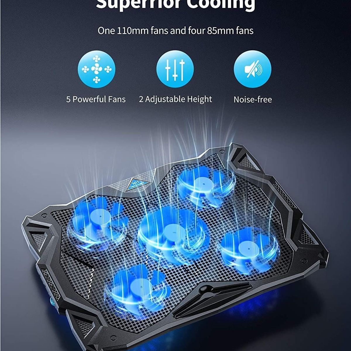 SEISA - Base Soporte de Enfriamiento de Laptop Cooler 5 Ventiladores 17"