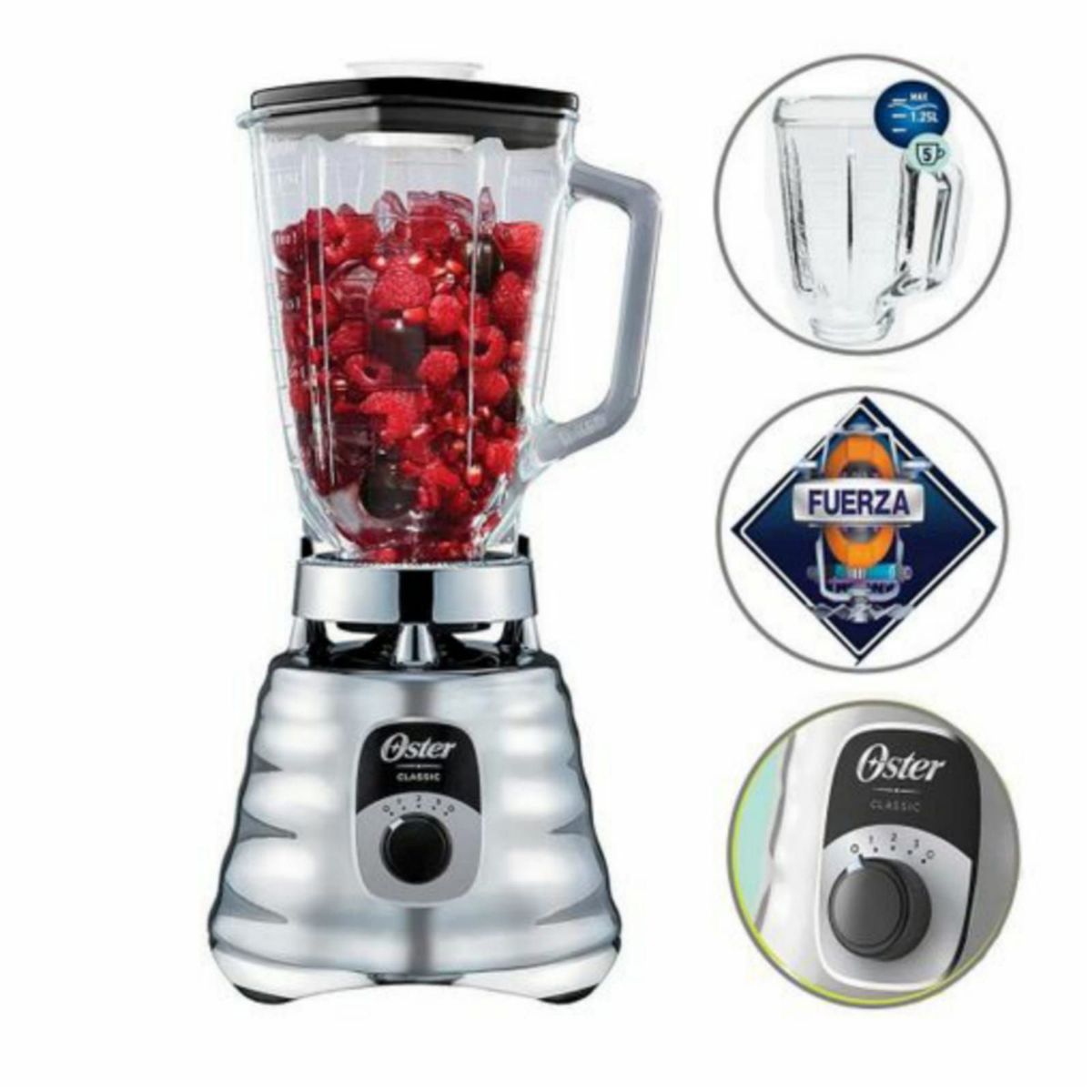 OSTER - Licuadora Clásica 3 V 1.25L BLST4655 -700W- PLOMO