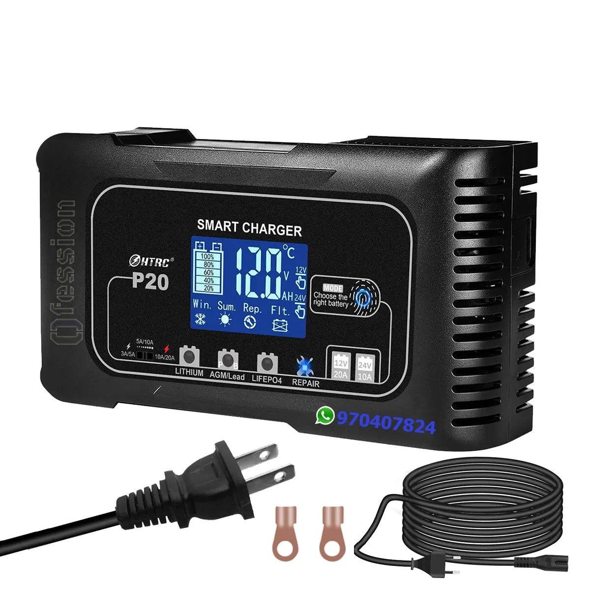 GENERICO - Cargador Inteligente Batería Auto Baterías camion 12v y 24v