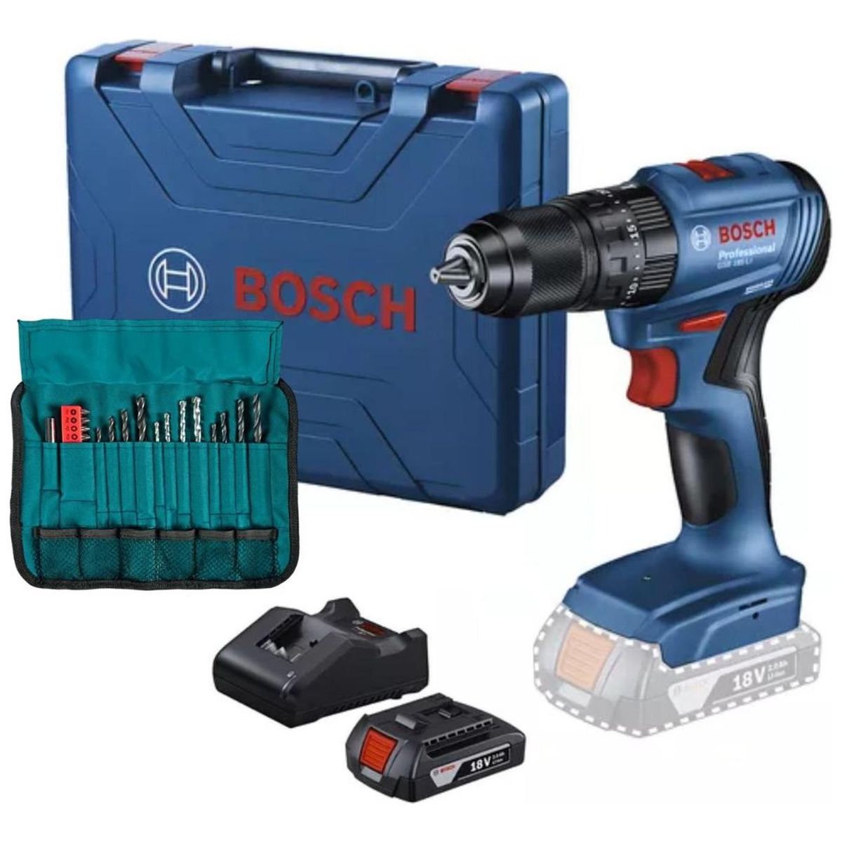 BOSCH - Taladro Percutor GSB 185-LI Brushless + 1 Bat 2Ah 1 Cargador
