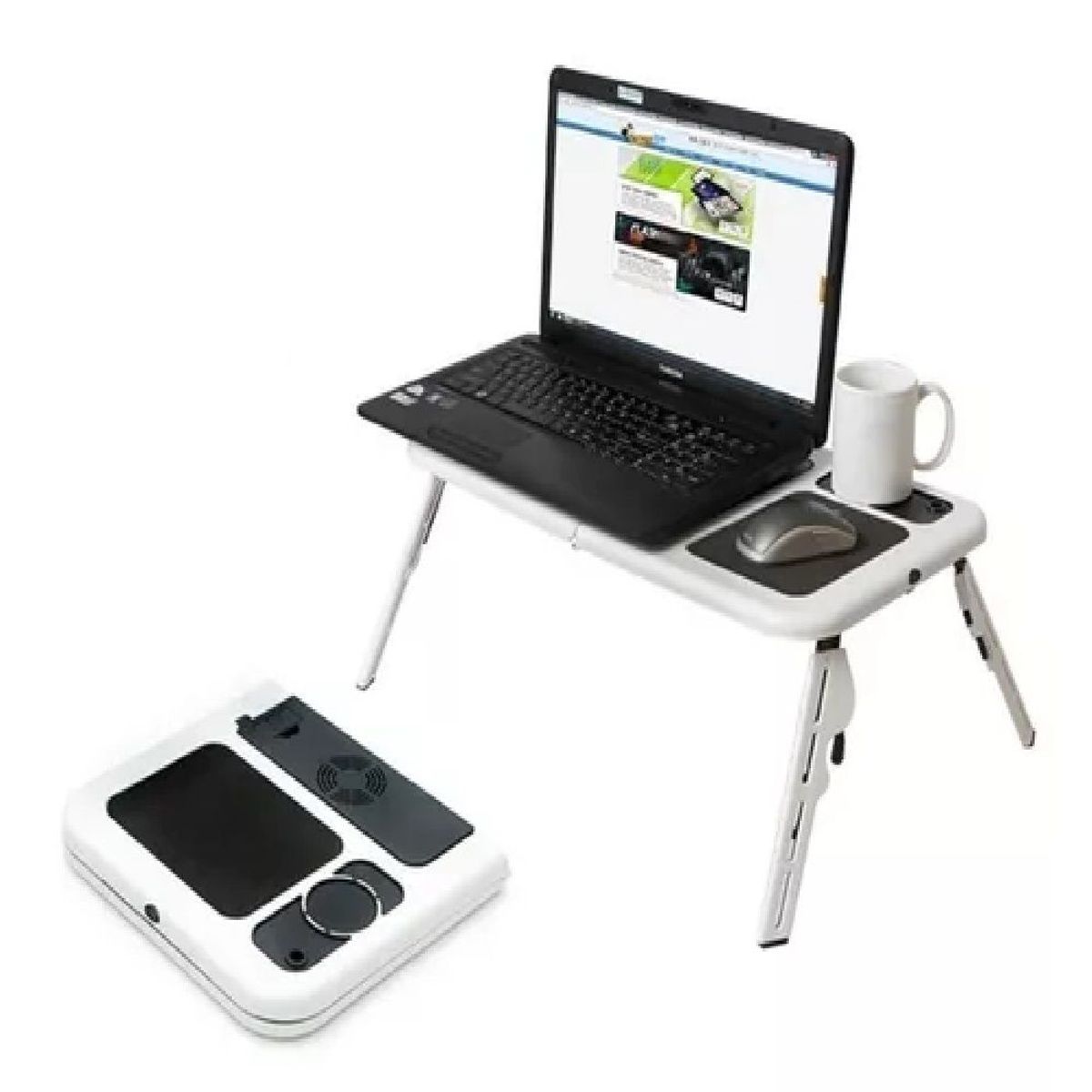 OTTOWARE - Mesa Plegable con Ventilador para Laptop