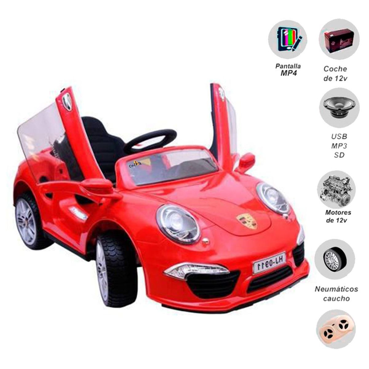 PORSCHE - Carro a Batería »PORSCHE 911» RED PANTALLAMP4