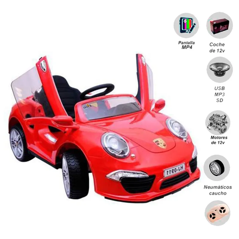 PORSCHE - Carro a Batería »PORSCHE 911» RED PANTALLAMP4