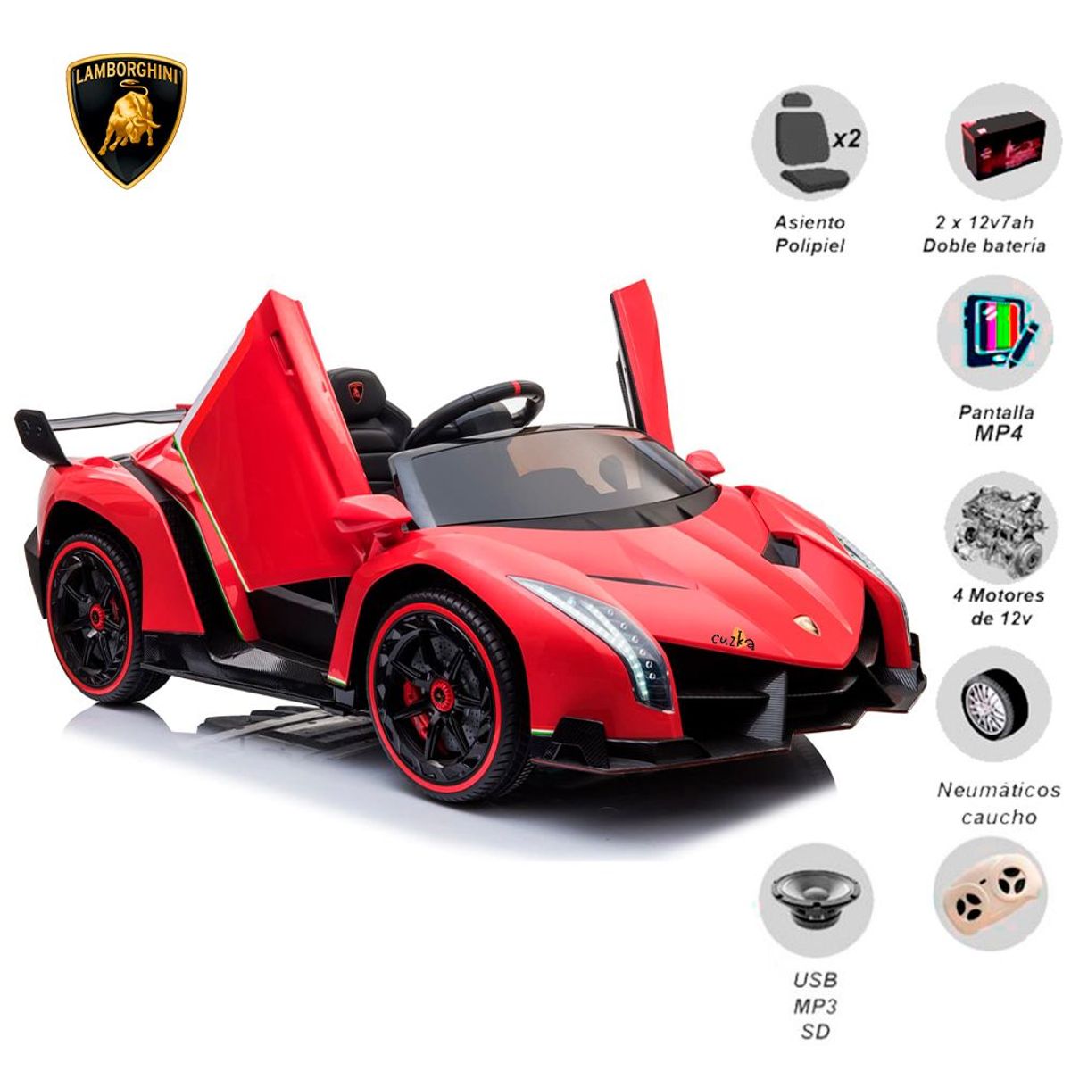 LAMBORGHINI - Auto a Batería Para Niños Lamborghini «VENEN0» RED