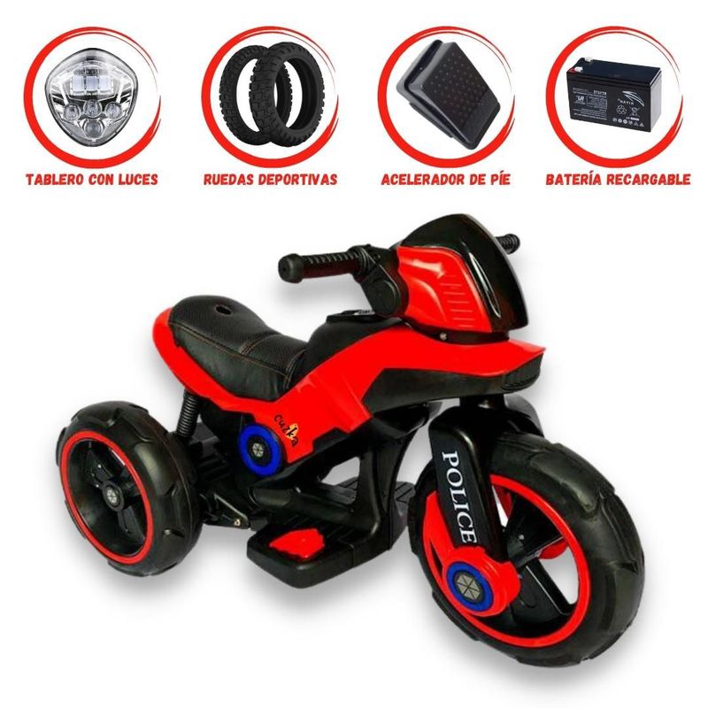 POLICE - Trimoto a Batería POLICE RED