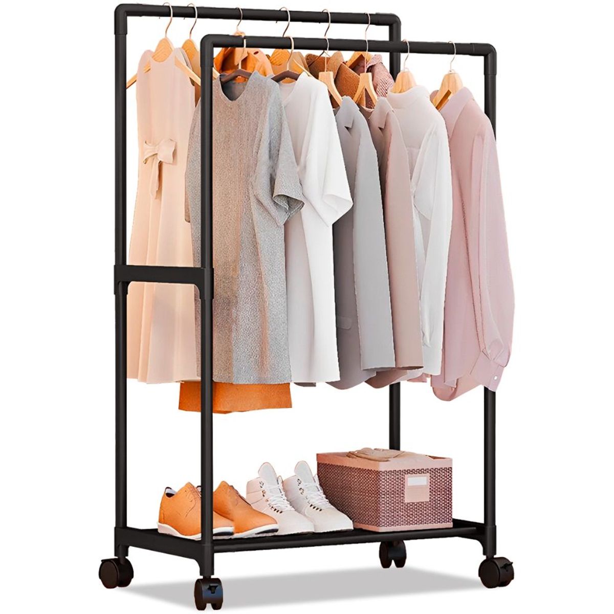 MINARI - Colgador de Ropa Perchero Doble Exhibidor Estante Zapatera NG 1070P