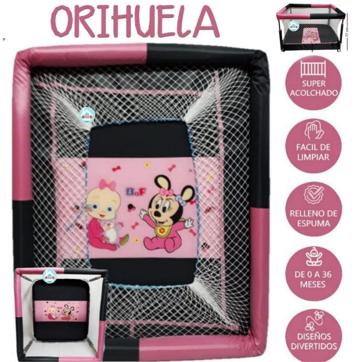 GENERICO - Corral para bebe lona acolchado ORIHUELA NIÑA