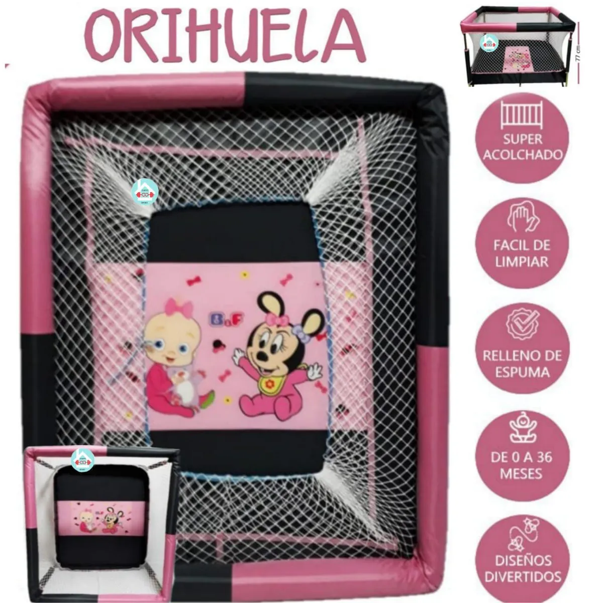 GENERICO - Corral para bebe lona acolchado ORIHUELA NIÑA