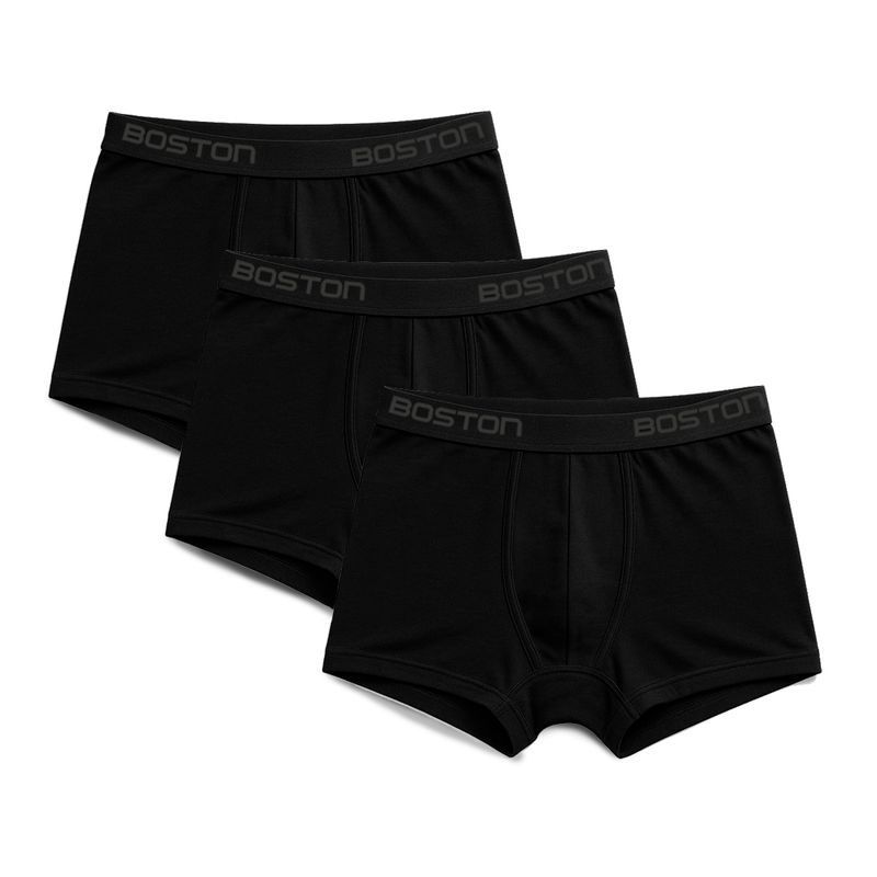 BOSTON - Pack x3 Bóxer Corto Boston Kids Negro